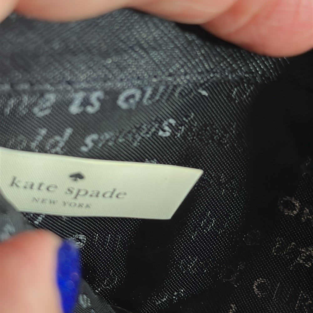 Kate Spade Emma Black & White w/ Blue Animal Patterned Wallet Storybook Lining - Picture 6 of 10